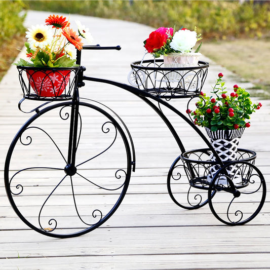 BINGOPAW 3-Tier Bicycle-Style Metal Plant Stand