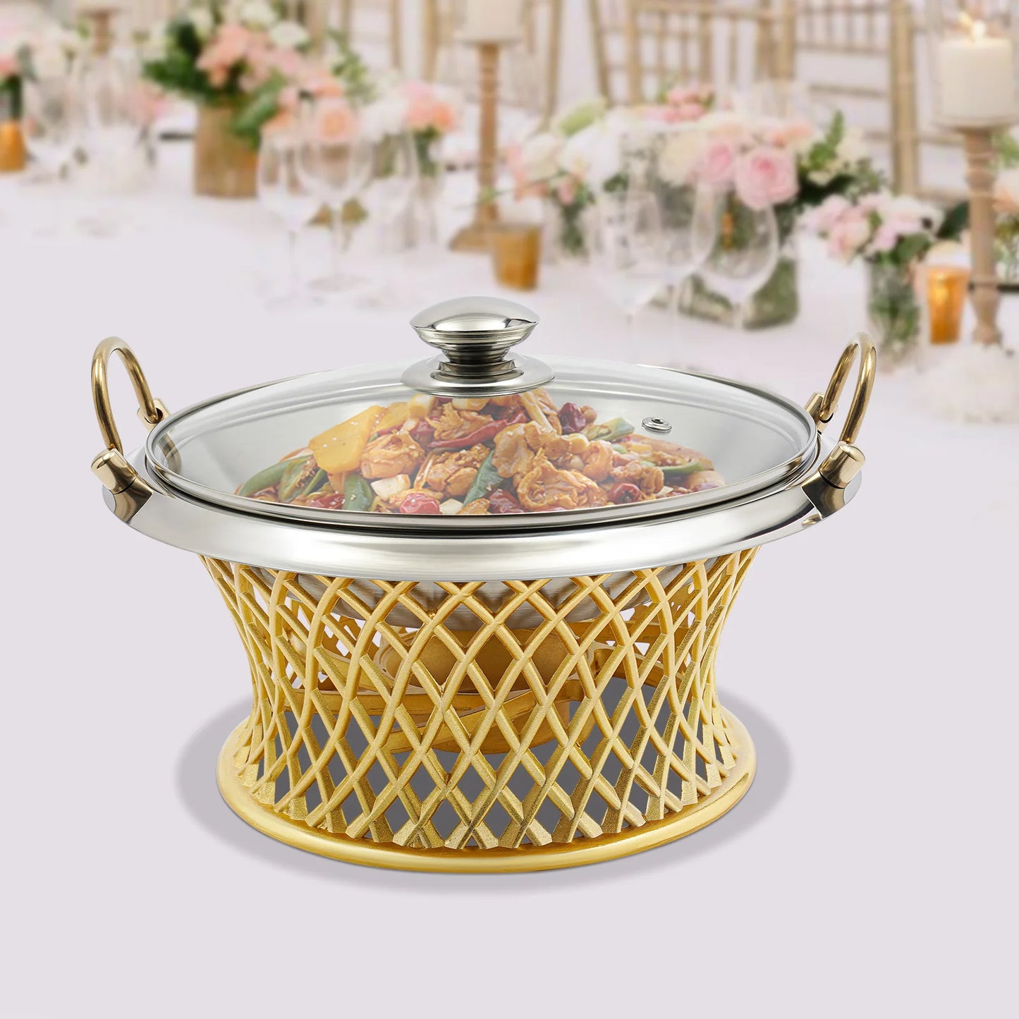 Gold Buffet Food Warmer Chafing Dish