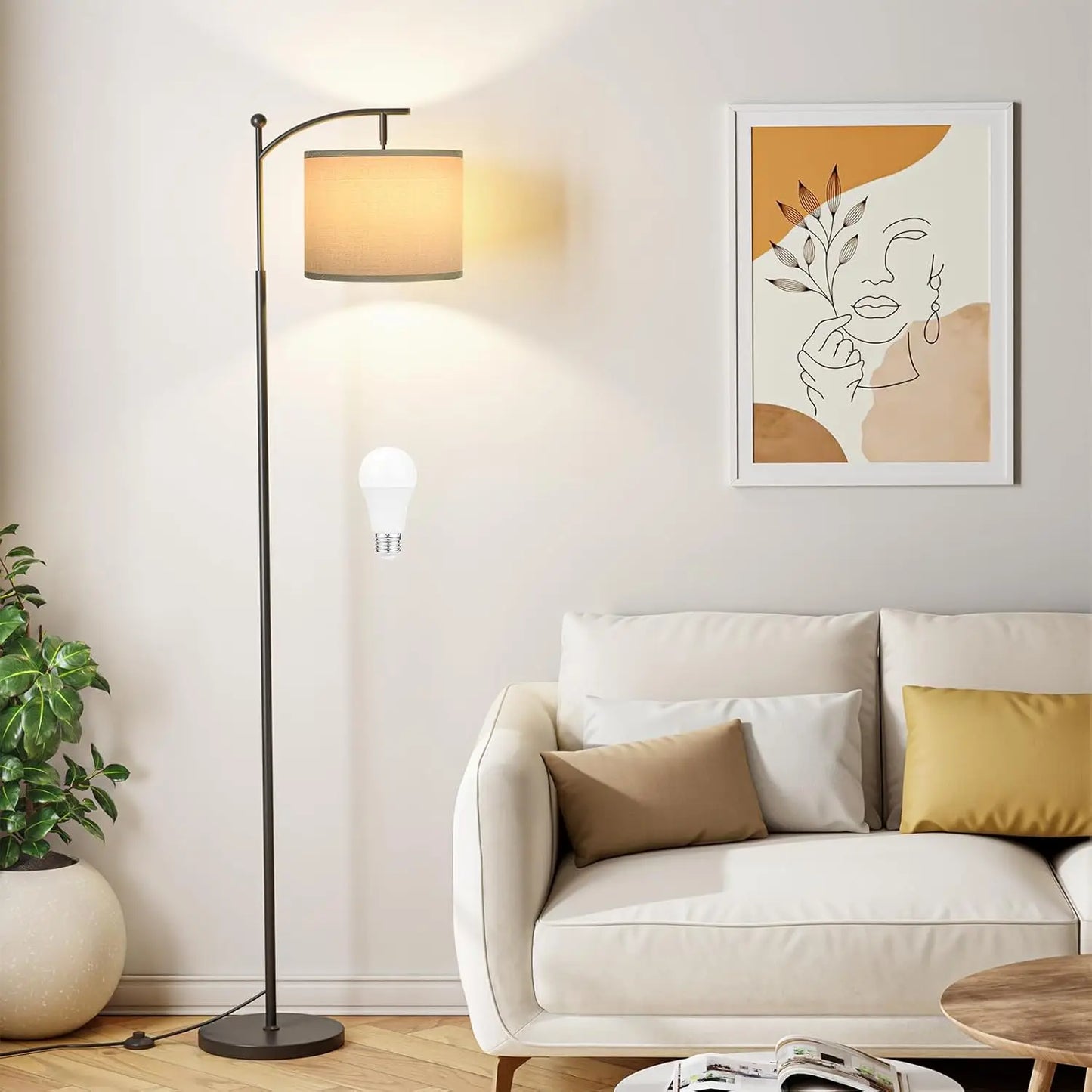 60" Floor Lamps for Living Room with 3 Color