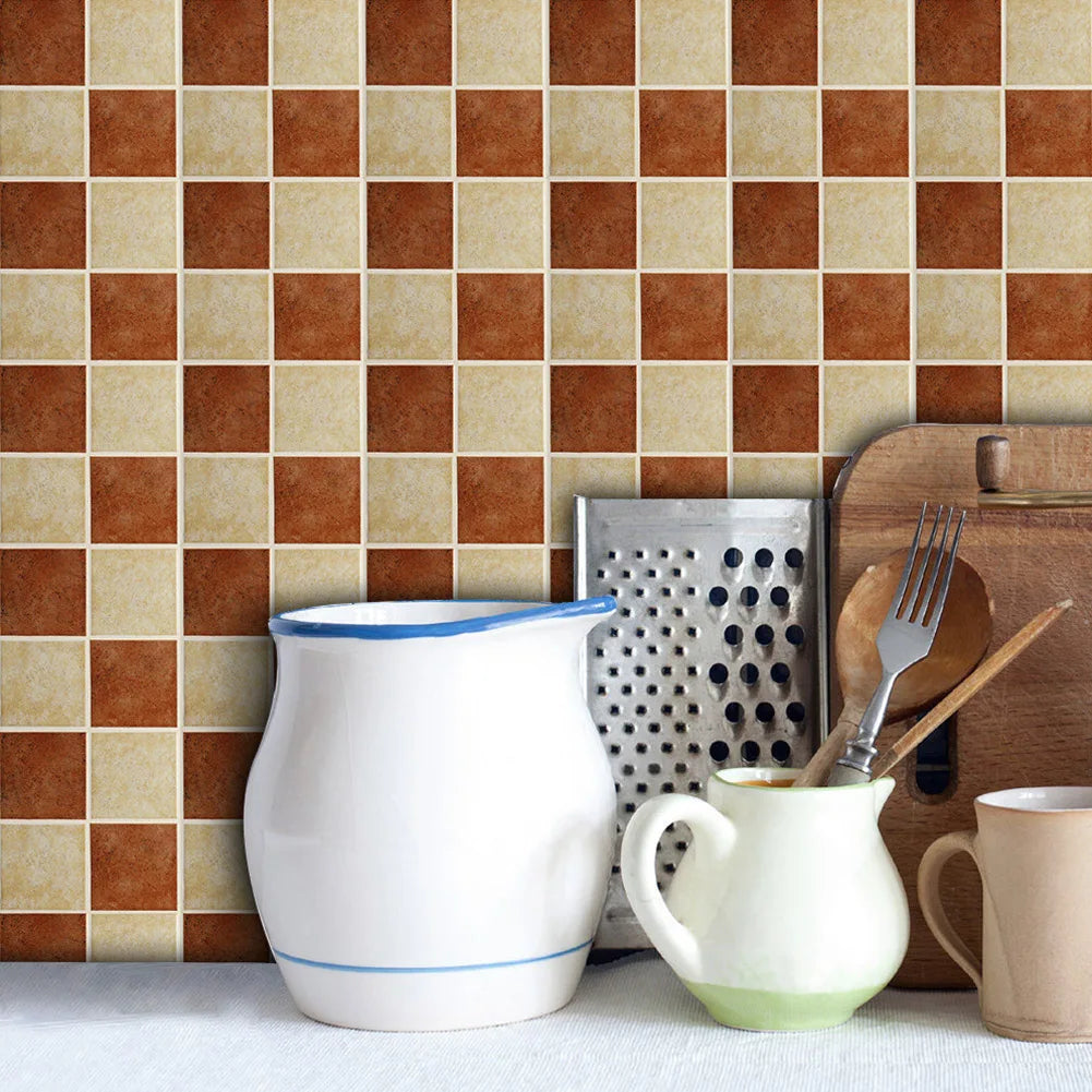 Mosaic Style Waterproof Tile Stickers – Set of 18