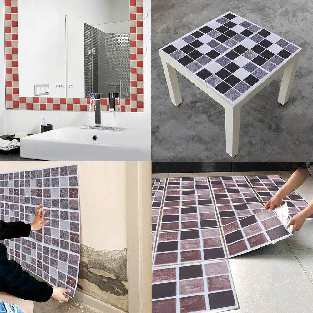 Mosaic Style Waterproof Tile Stickers – Set of 18