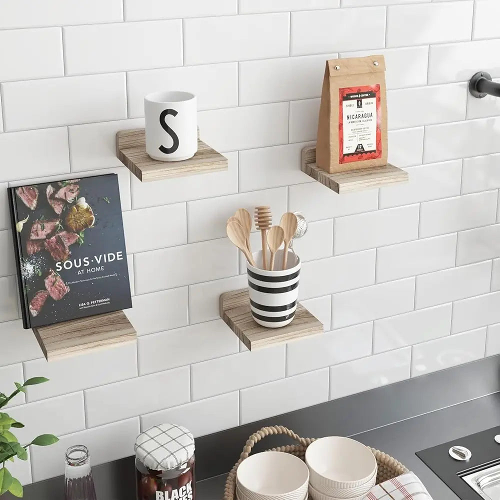 ZUIDID Floating Wall Shelves – Set of 4