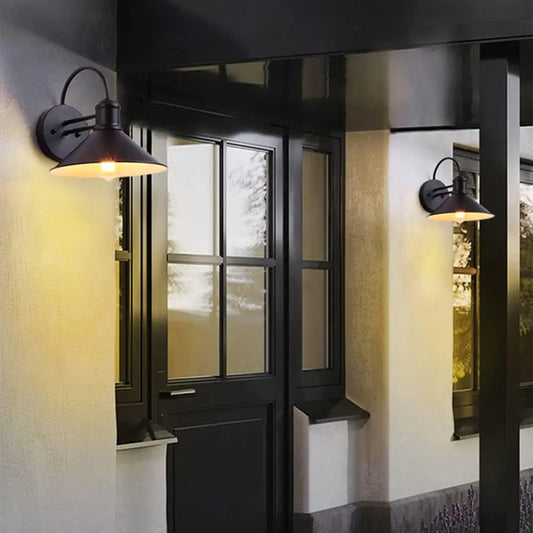 Modern Matte Black Wall Light for Patio Front Door