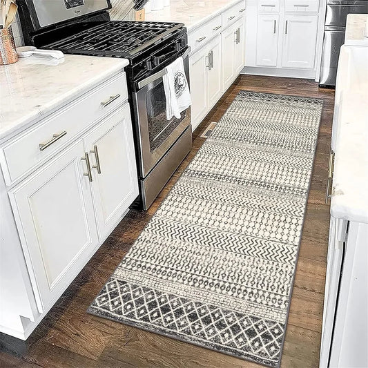 Black & Beige Geometric Rug