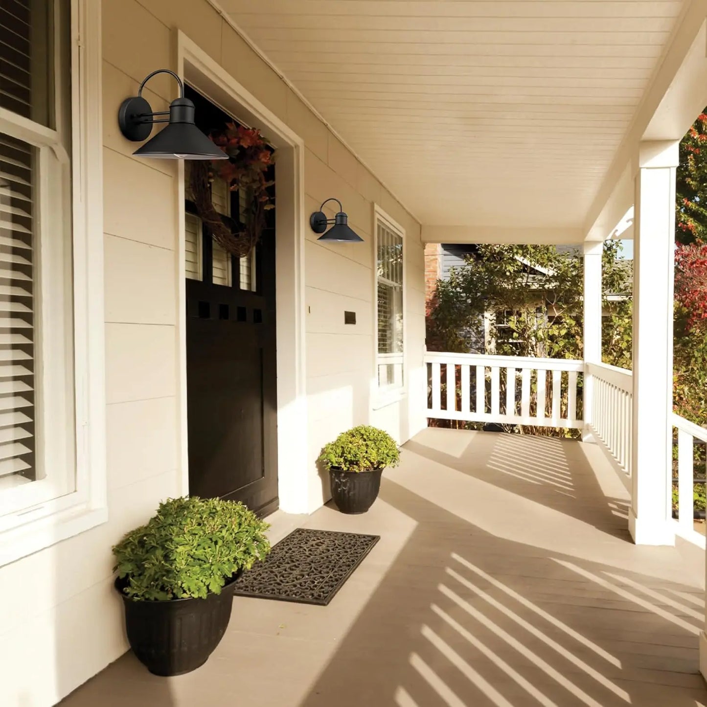 Modern Matte Black Wall Light for Patio Front Door